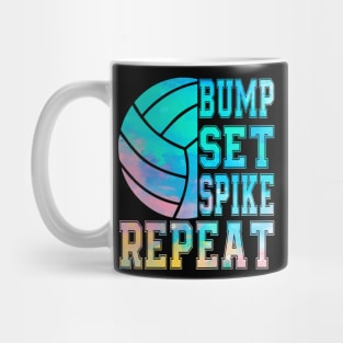 colorful Teen Girls Volleyball Bump Set Spike Repeat Mug